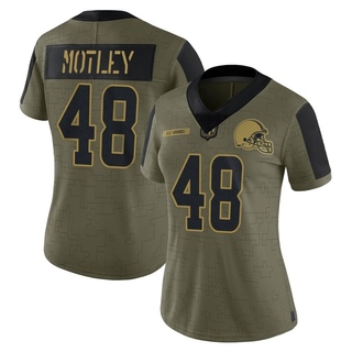 Limited Parnell Motley Women's Cleveland Browns 2021 Salute To Service Jersey - Olive