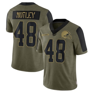 Limited Parnell Motley Youth Cleveland Browns 2021 Salute To Service Jersey - Olive